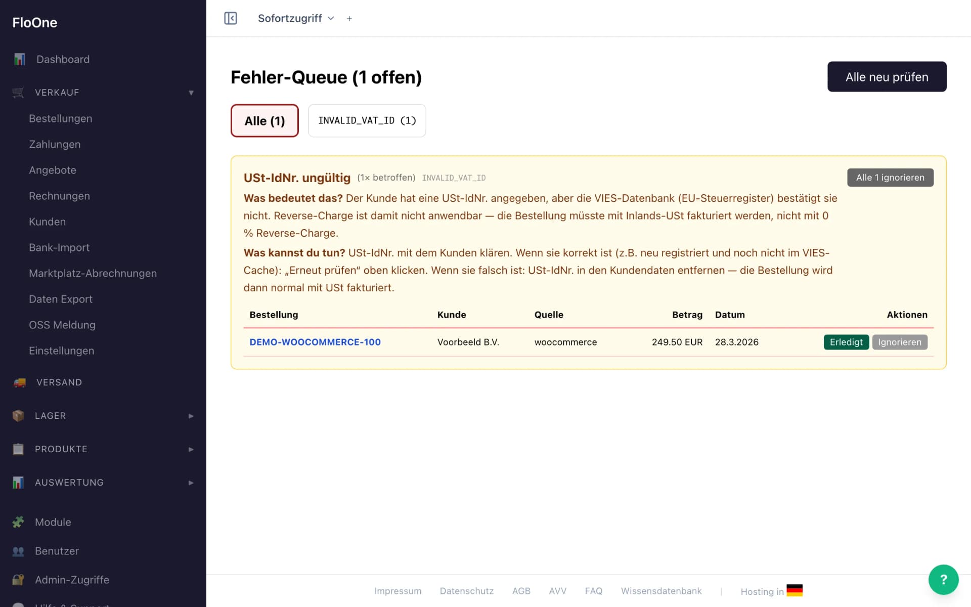 Fehler-Queue Übersicht